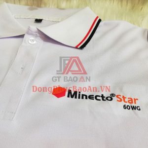 Mẫu Áo Thun Đồng Phục Giá Rẻ Màu Trắng Phối Viền, Có In/Thêu Logo – Minecto STAR Syngenta